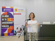 Una de las encargadas de dar a conocer este programa fue la vicerrectora de Transferencia e Intercambio de Conocimiento de la UMH, María José López