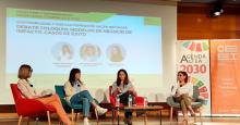Han intervenido en el coloquio “Modelos de negocio de impacto: casos de éxito” las directoras ejecutivas de Ké Water Drinks, Carla Bernabeu; de D13C Studio, María Sanchiz; y de Mamanecõ, Estefanía Hurtado.