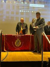 Alfonso Ortega durante el evento de entrega de la distinción