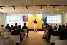 La Data Scientist de Quibim Gemma Urbanos durante su ponencia.